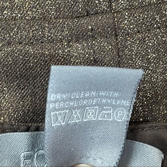 Eccoci Dress Party Cocktail Sheath Brown Gold Wool Women's 6 Bodycon - Picture 6 of 11